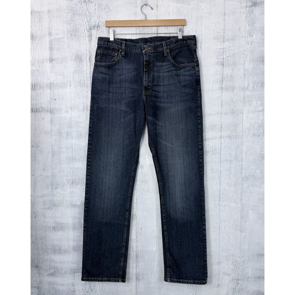 Wrangler Relaxed Fit Straight Leg Jeans Blue Denim Mid Rise Men's 36x34